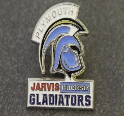 Plymouth Jarvis Nuclear Gladiators die-struck enamel pin badge
