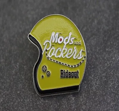 Mods and Rockers Rideout helmet-shaped die-struck enamel pin badge