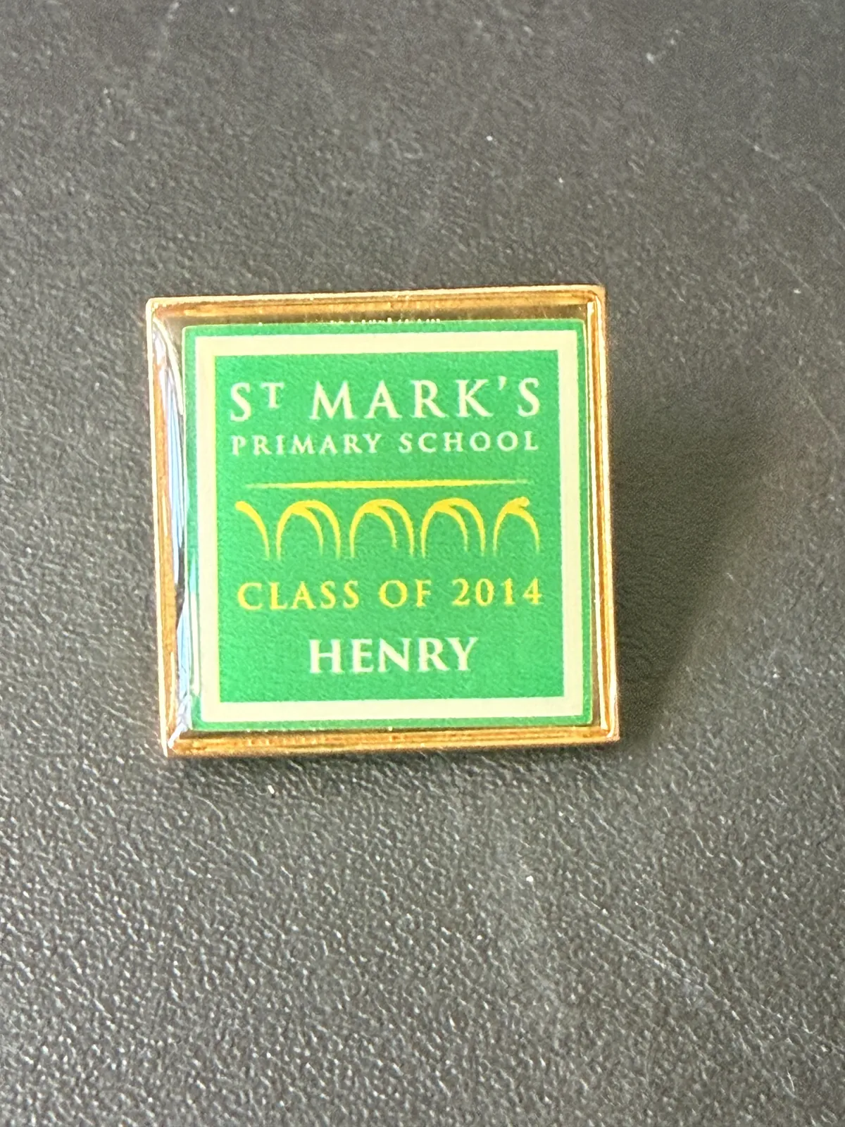 St Mark's Primary School Class of 2014 square printed pin badge